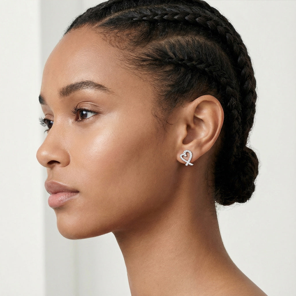 Loving Heart Pave Earrings