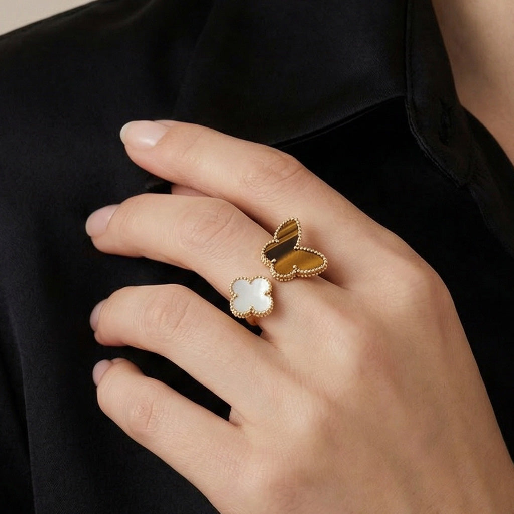 Lucky Alhambra Inspired Between The Finger Ring