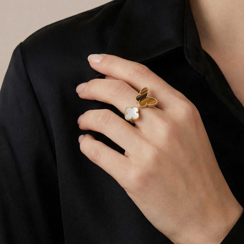 Lucky Alhambra Inspired Between The Finger Ring