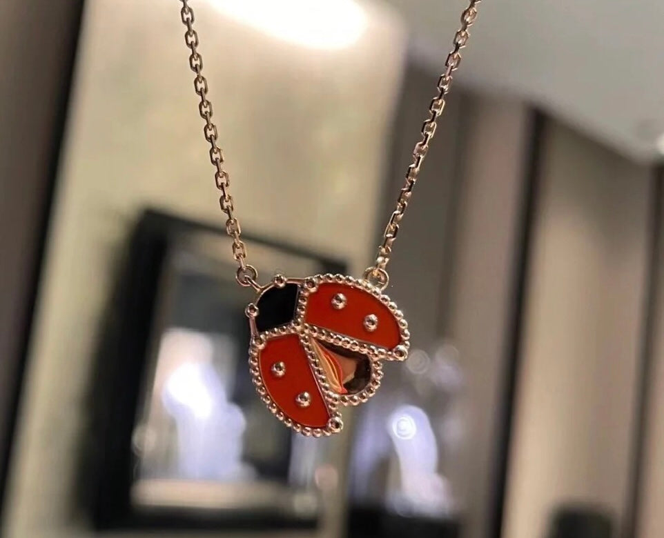 Lucky Spring Ladybug Pendant Necklace