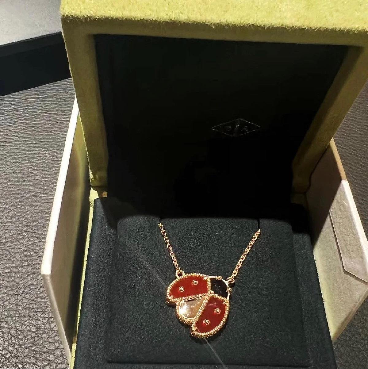 Lucky Spring Ladybug Pendant Necklace