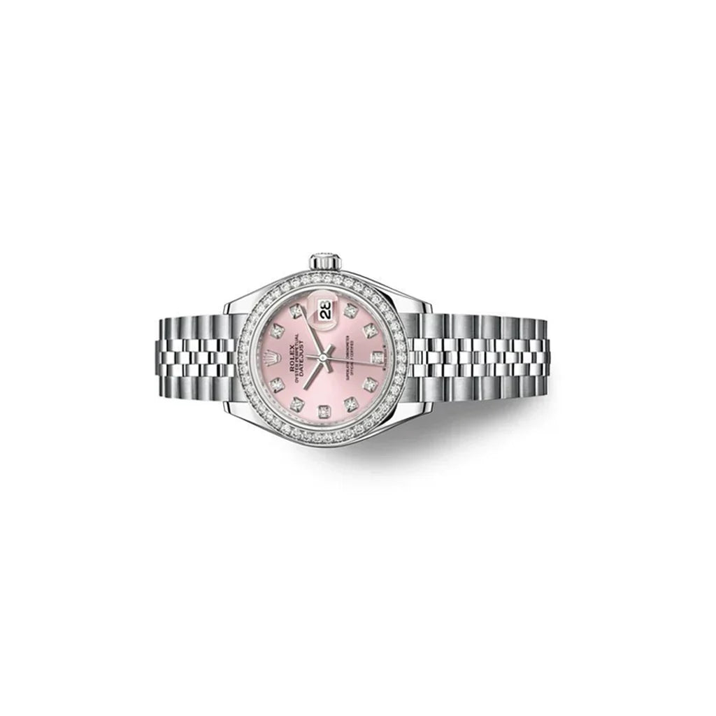 Luxury Automatic Ladies Watch With Diamond Bezel And Pink Dial