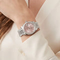 Luxury Automatic Ladies Watch With Diamond Bezel And Pink Dial