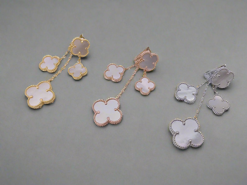 Magic Alhambra Mother Of Pearl Four Motifs Earrings