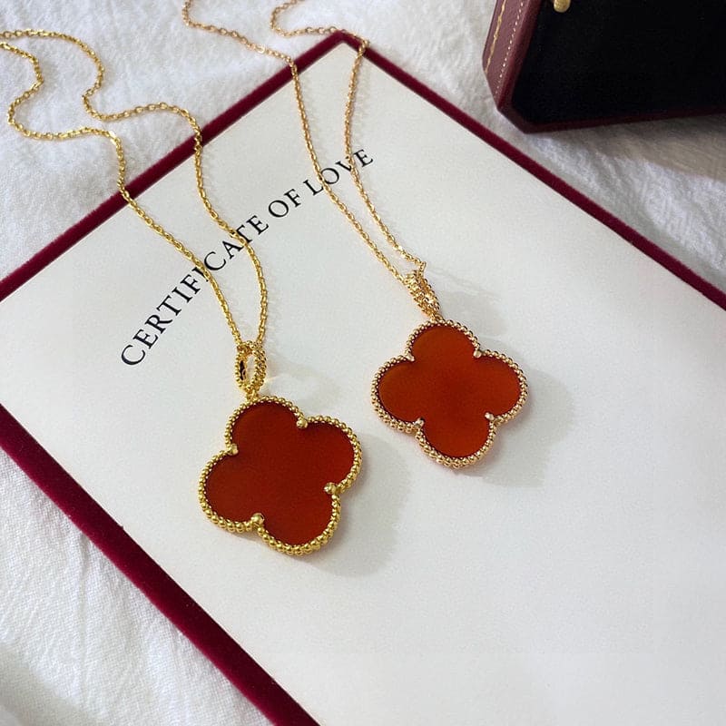 Magic Alhambra One Motif Carnelian Clover Necklace