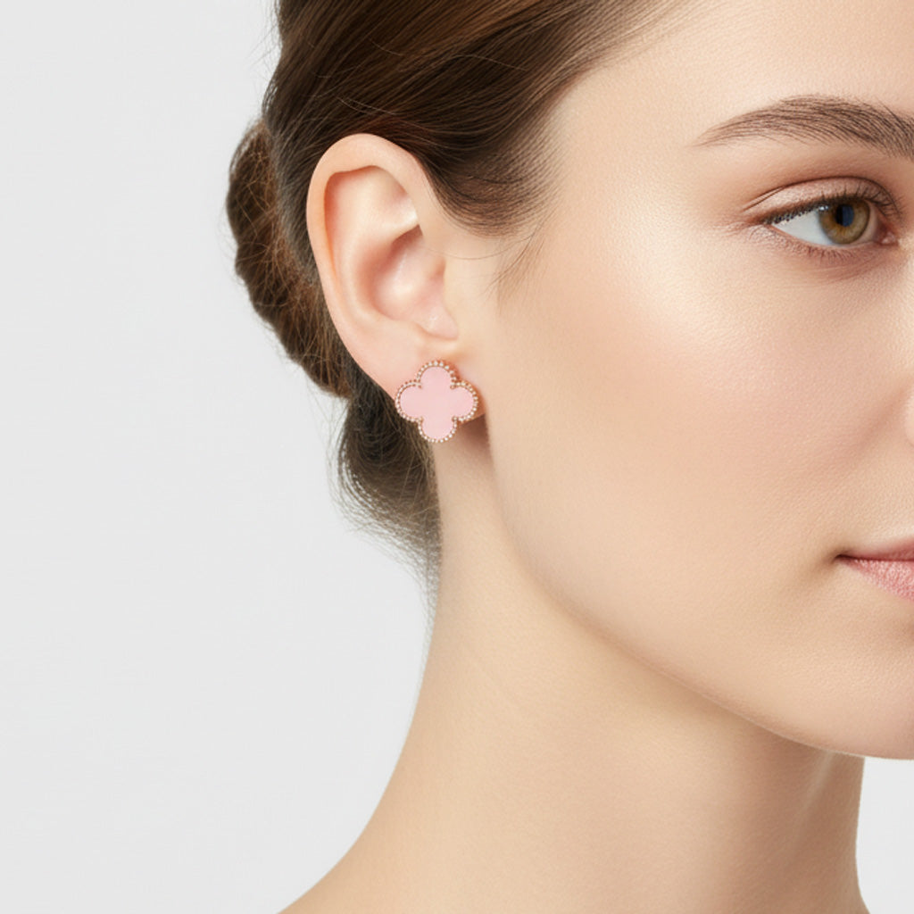 Magic Alhambra Pink Opal Earrings