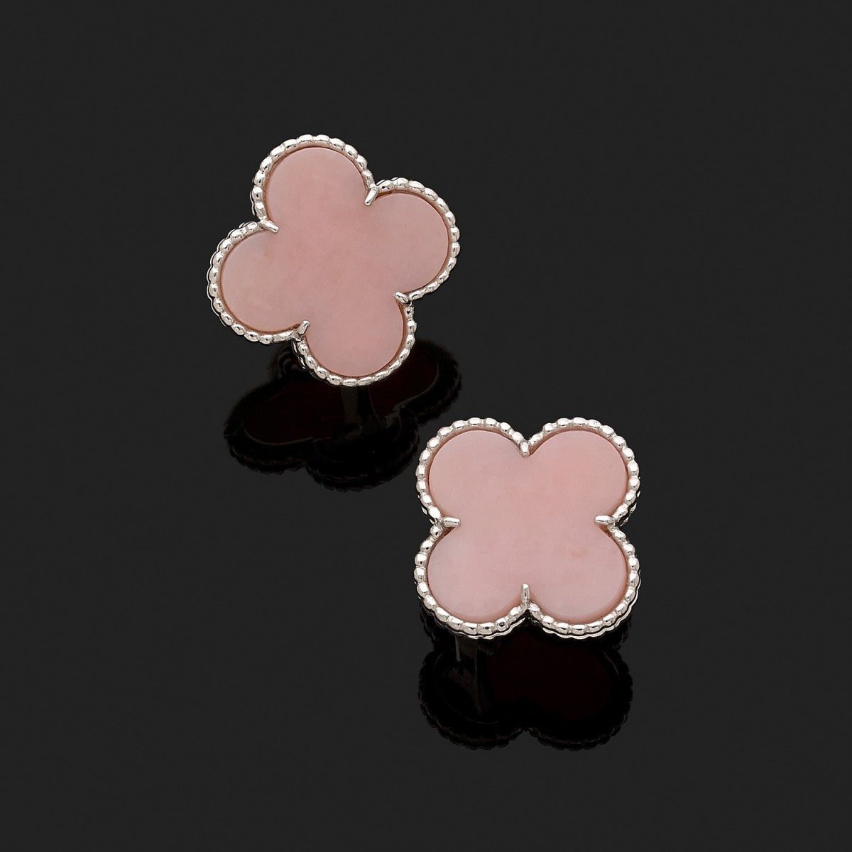 Magic Alhambra Pink Opal Earrings