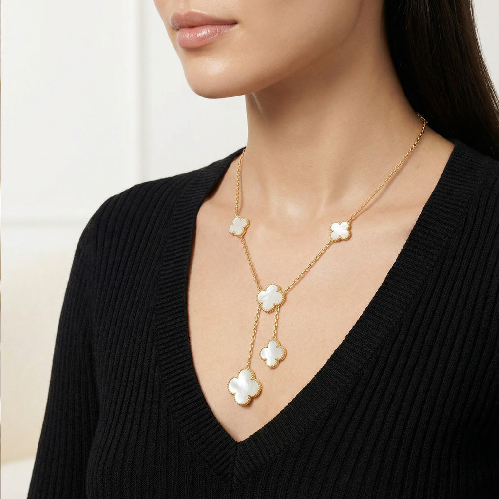Magic Alhambra Six Motifs Mother Of Pearl Clover Necklace