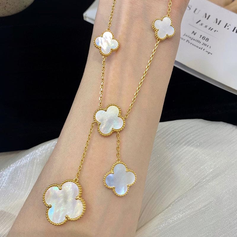Magic Alhambra Six Motifs Mother Of Pearl Clover Necklace