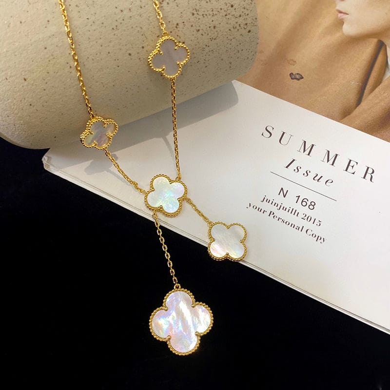 Magic Alhambra Six Motifs Mother Of Pearl Clover Necklace