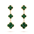 Magic Clover Malachite Drop Earrings