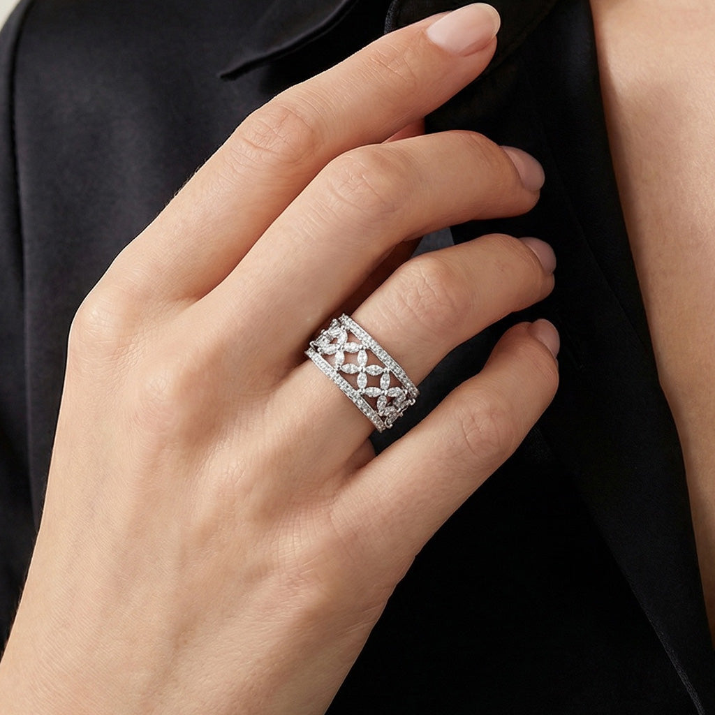 Marquise Victoria Wide Band Ring