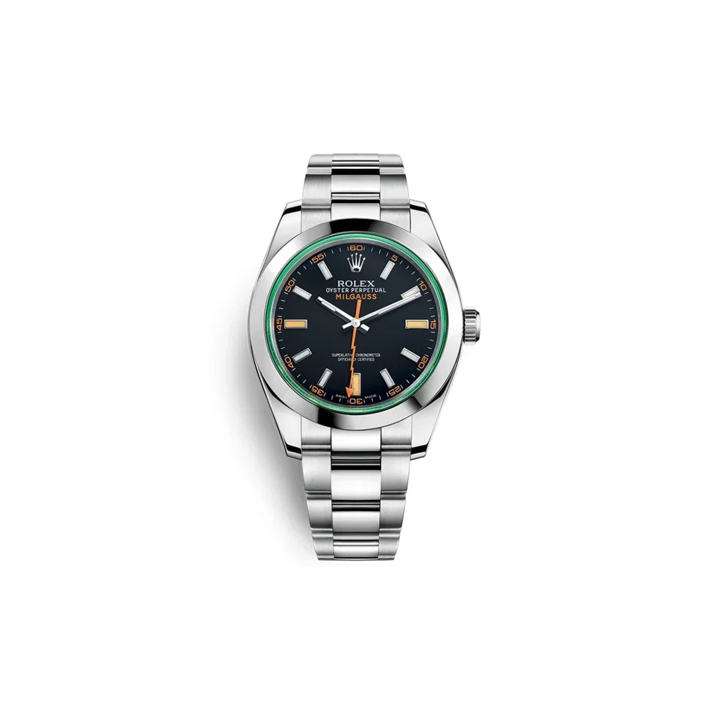 Milgauss Black Dial Green Sapphire Crystal Men's Watch