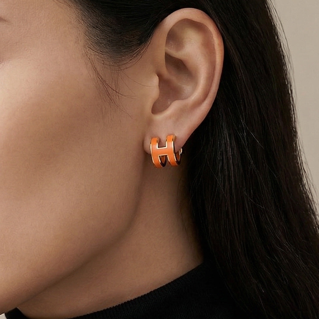 Mini Pop H Hoop Earrings