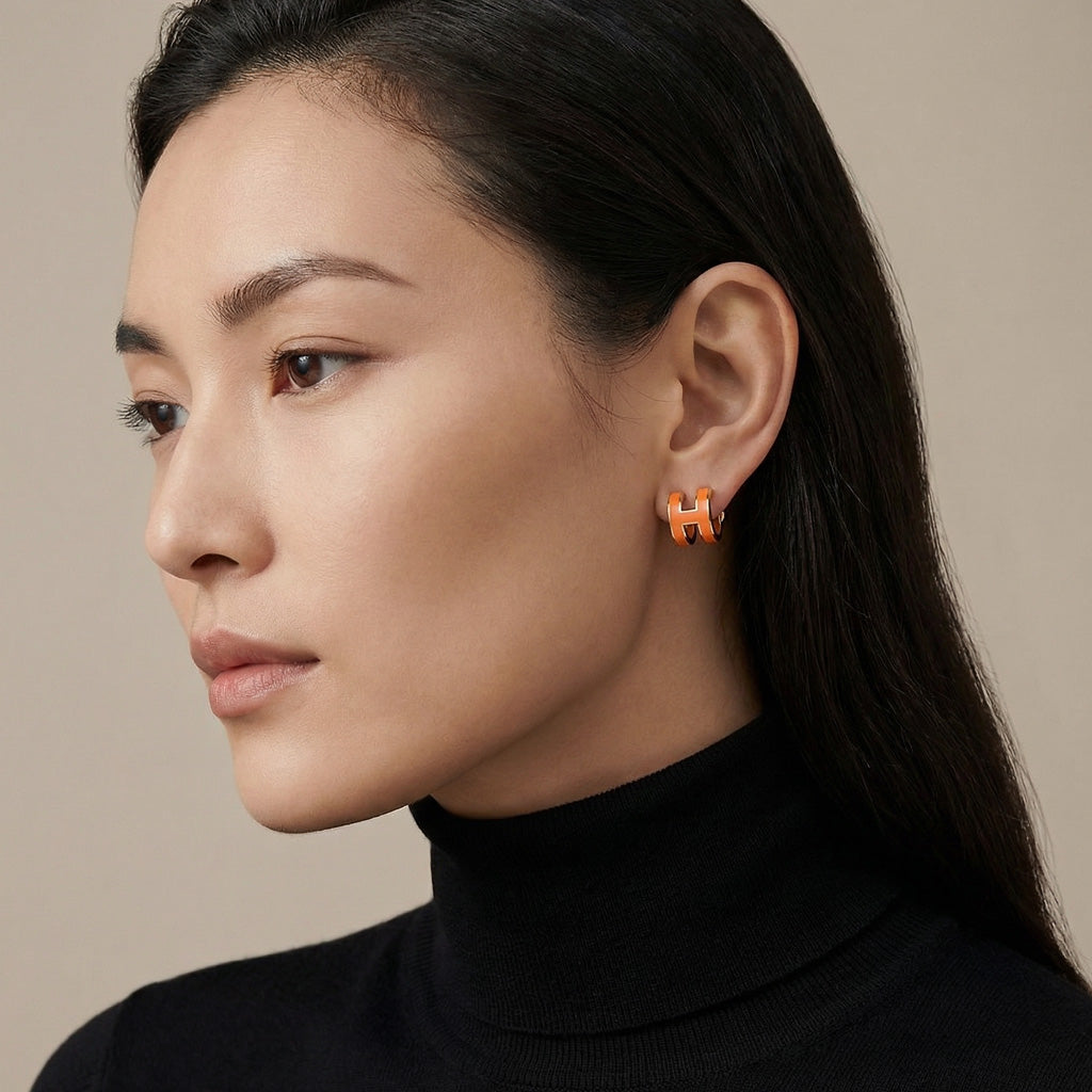 Mini Pop H Hoop Earrings