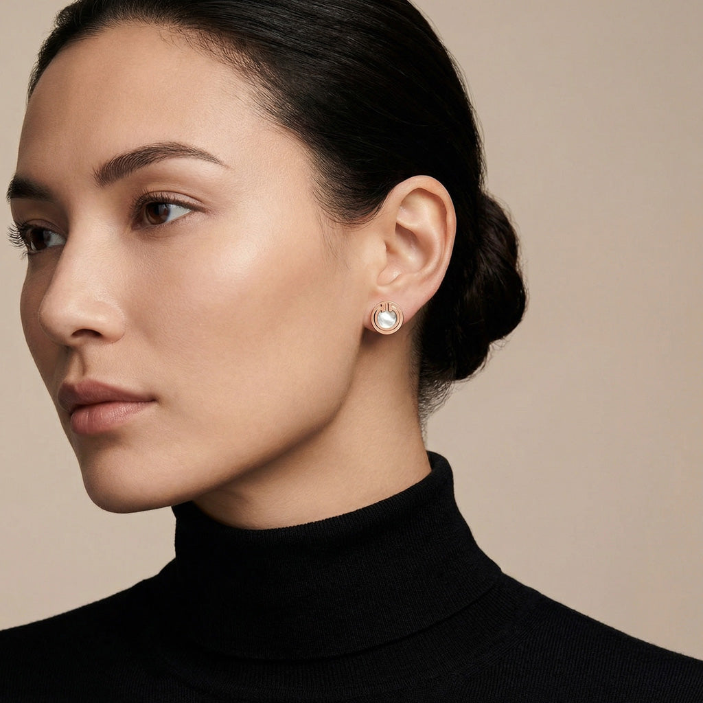 Mother Of Pearl Circle Earrings
