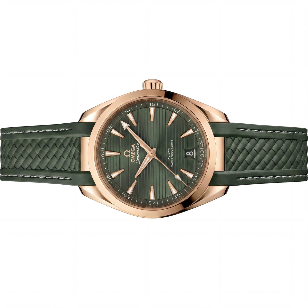 OM Green Dial Rose Tone Strap Watch