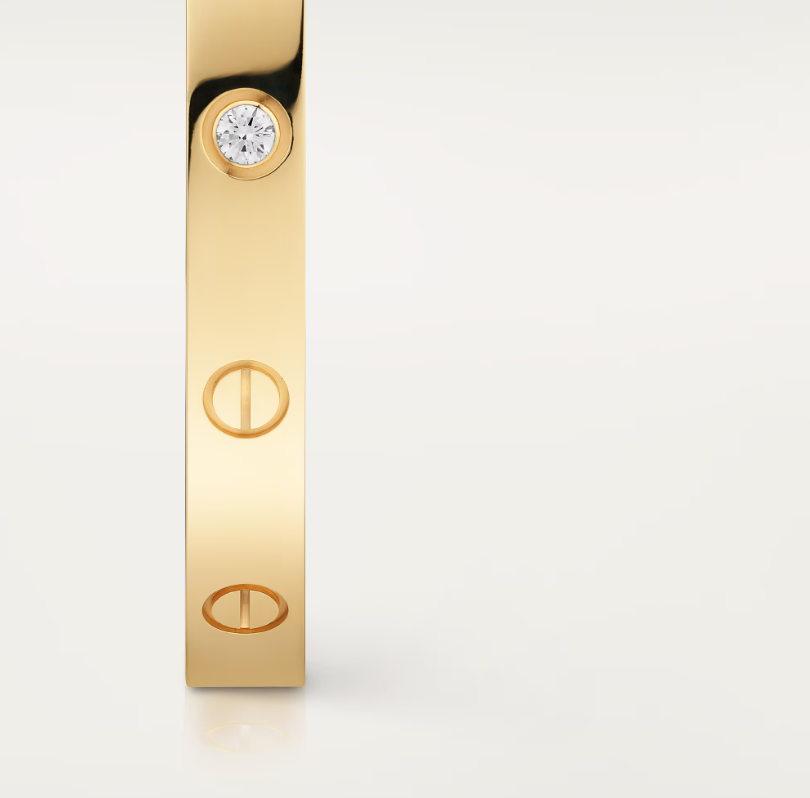 Open Cuff One Diamond Love Bracelet