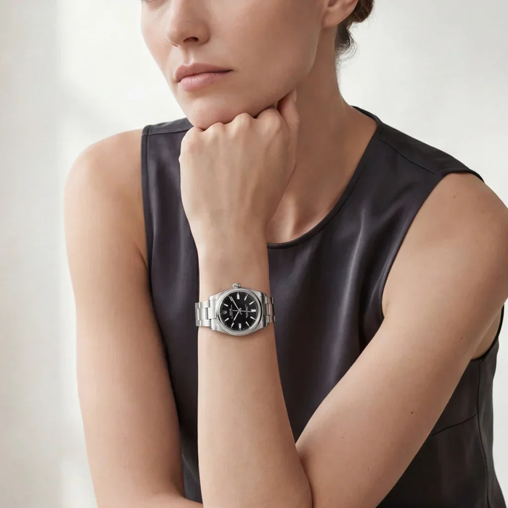 Oyster Perpetual Black Dial Women's Watch