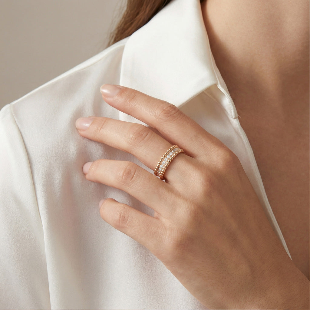 Perlée Pavé Beaded Ring
