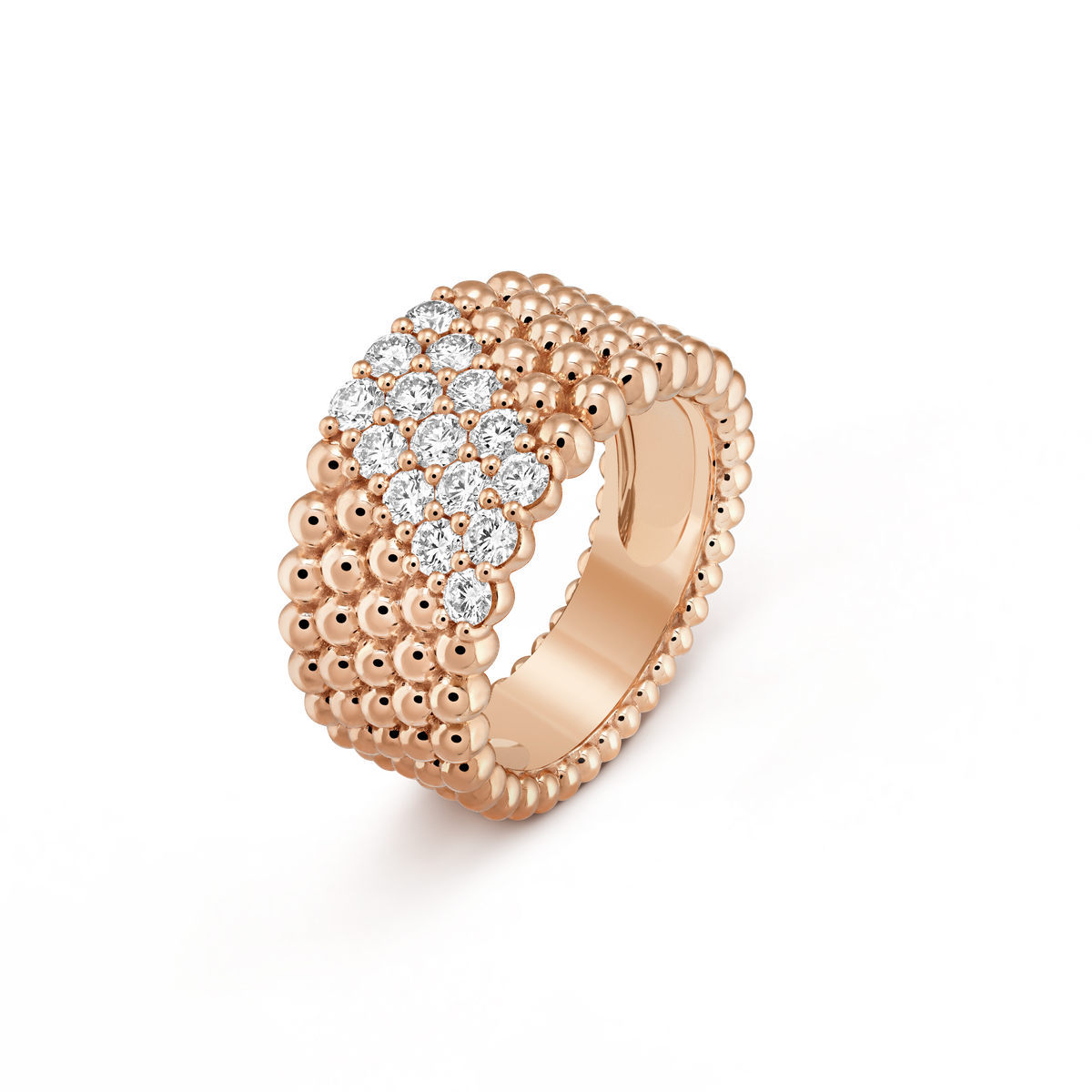 Perlée Five Row Pavé Ring