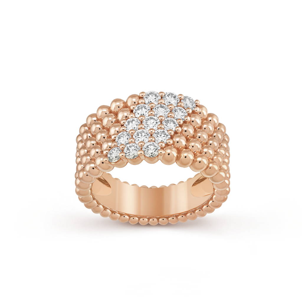 Perlée Five Row Pavé Ring