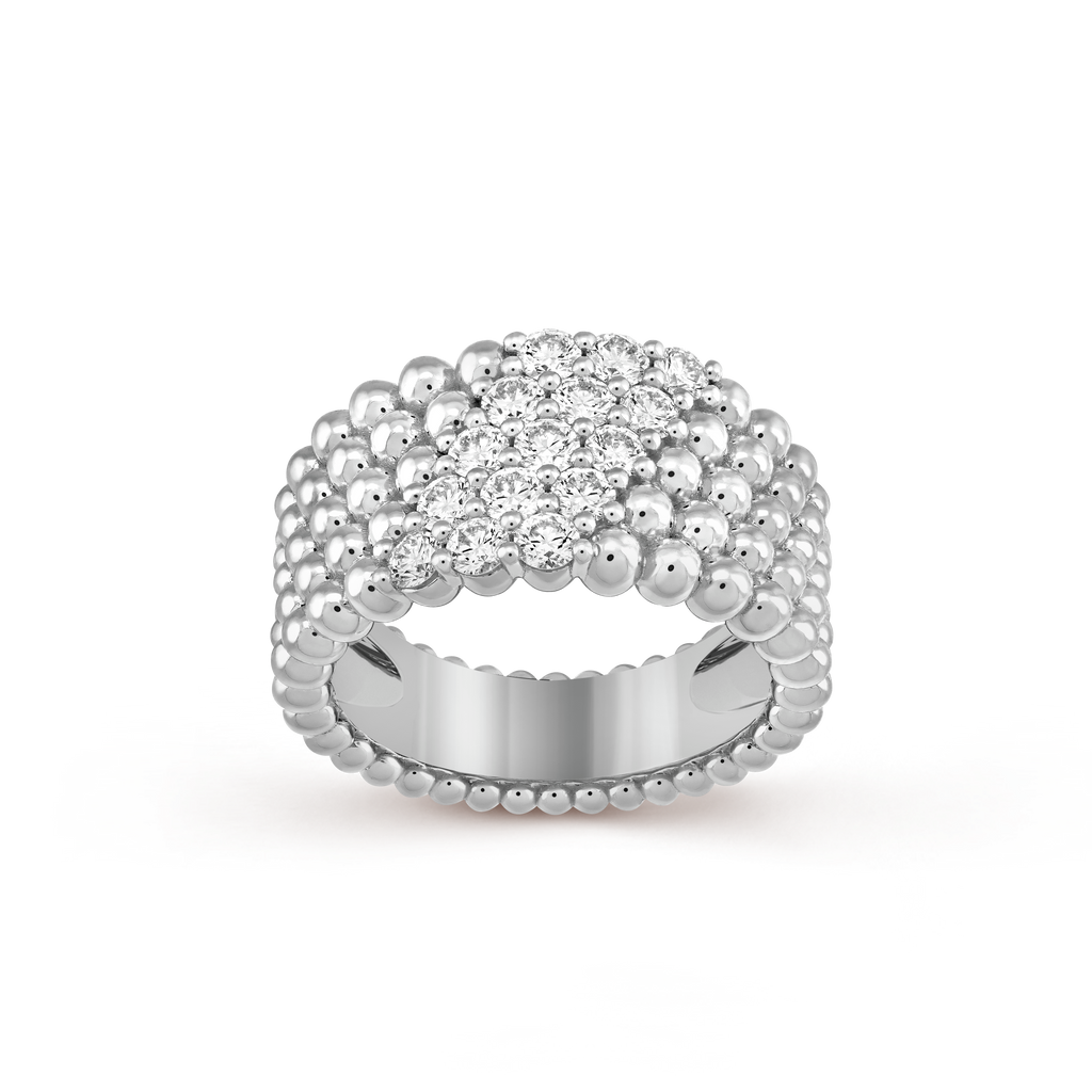 Perlée Five Row Pavé Ring