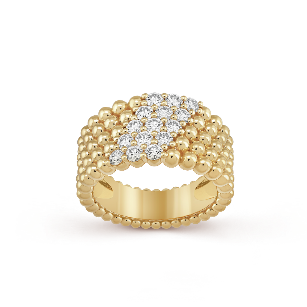 Perlée Five Row Pavé Ring