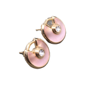 Pink Enamel Stud Earrings