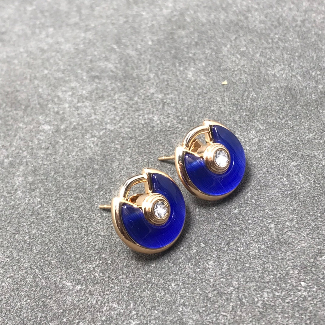 Pink Enamel Stud Earrings