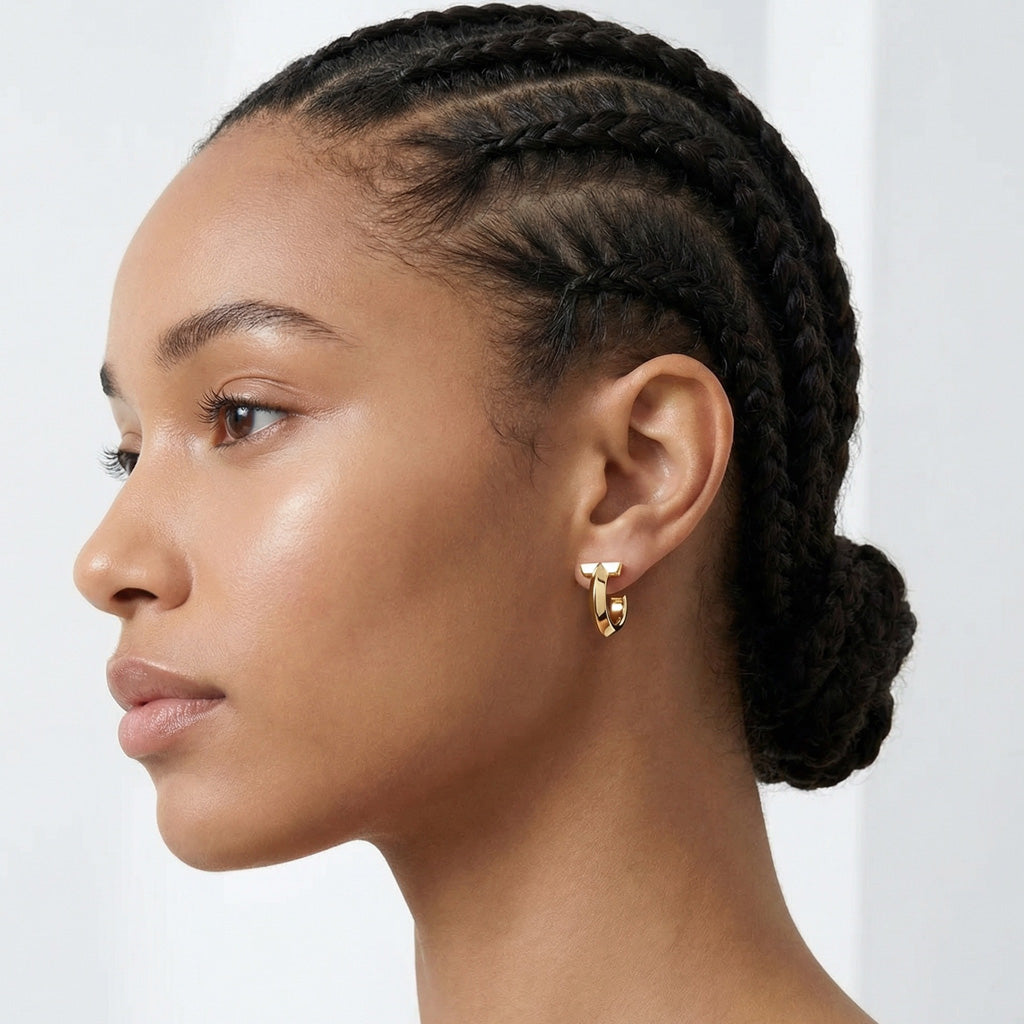 Plain T Hoop Earrings
