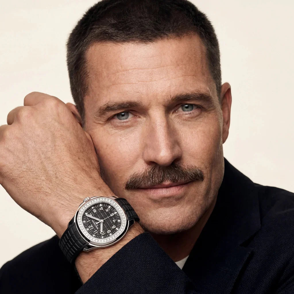 PP Black Dial Stone Set Stainless Steel Watch