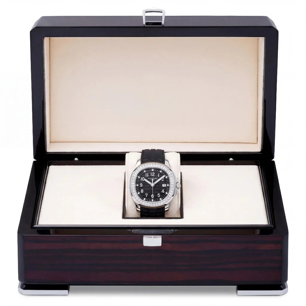 PP Black Dial Stone Set Stainless Steel Watch