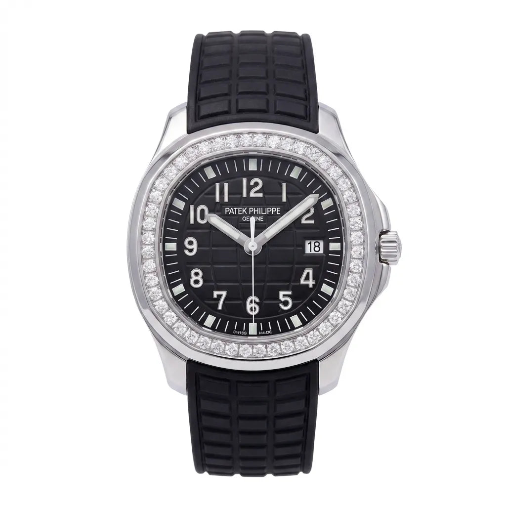 PP Black Dial Stone Set Stainless Steel Watch