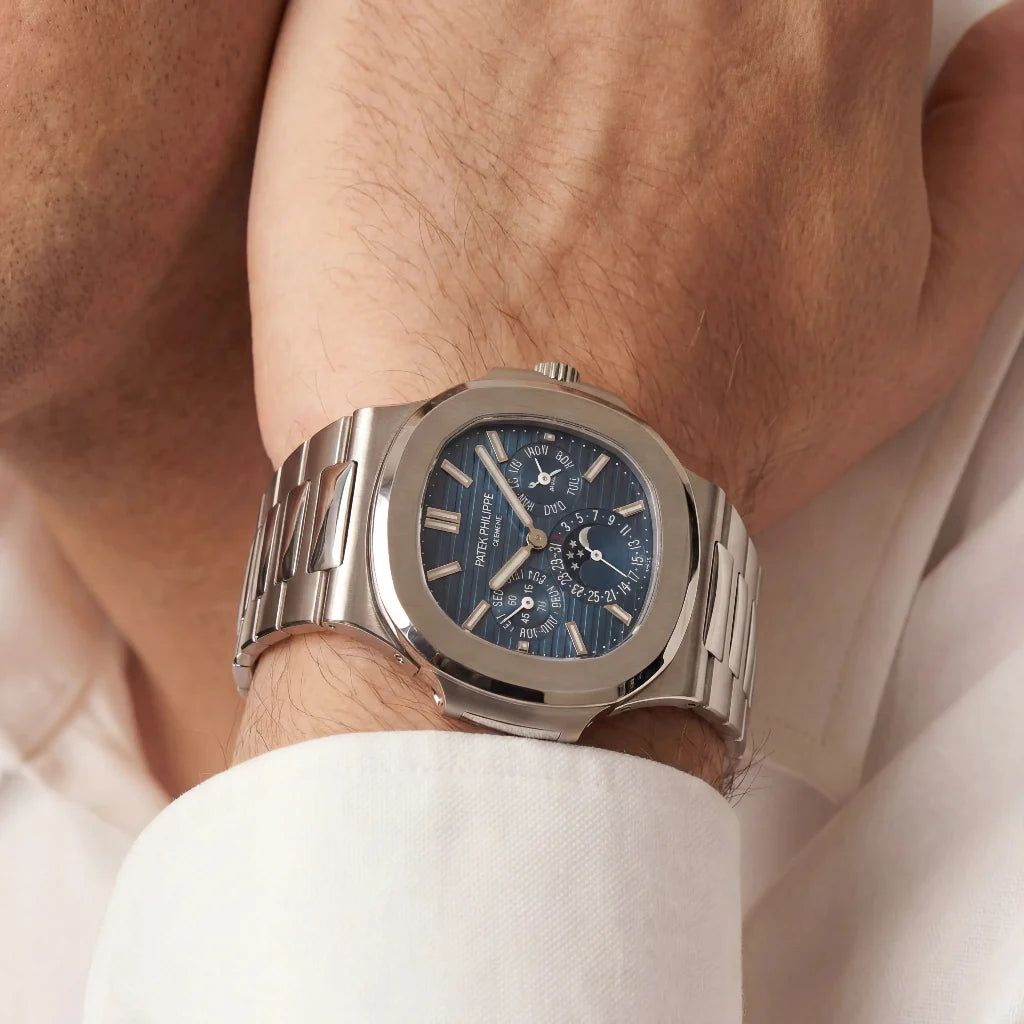 PP Blue Dial White Gold Bracelet Watch