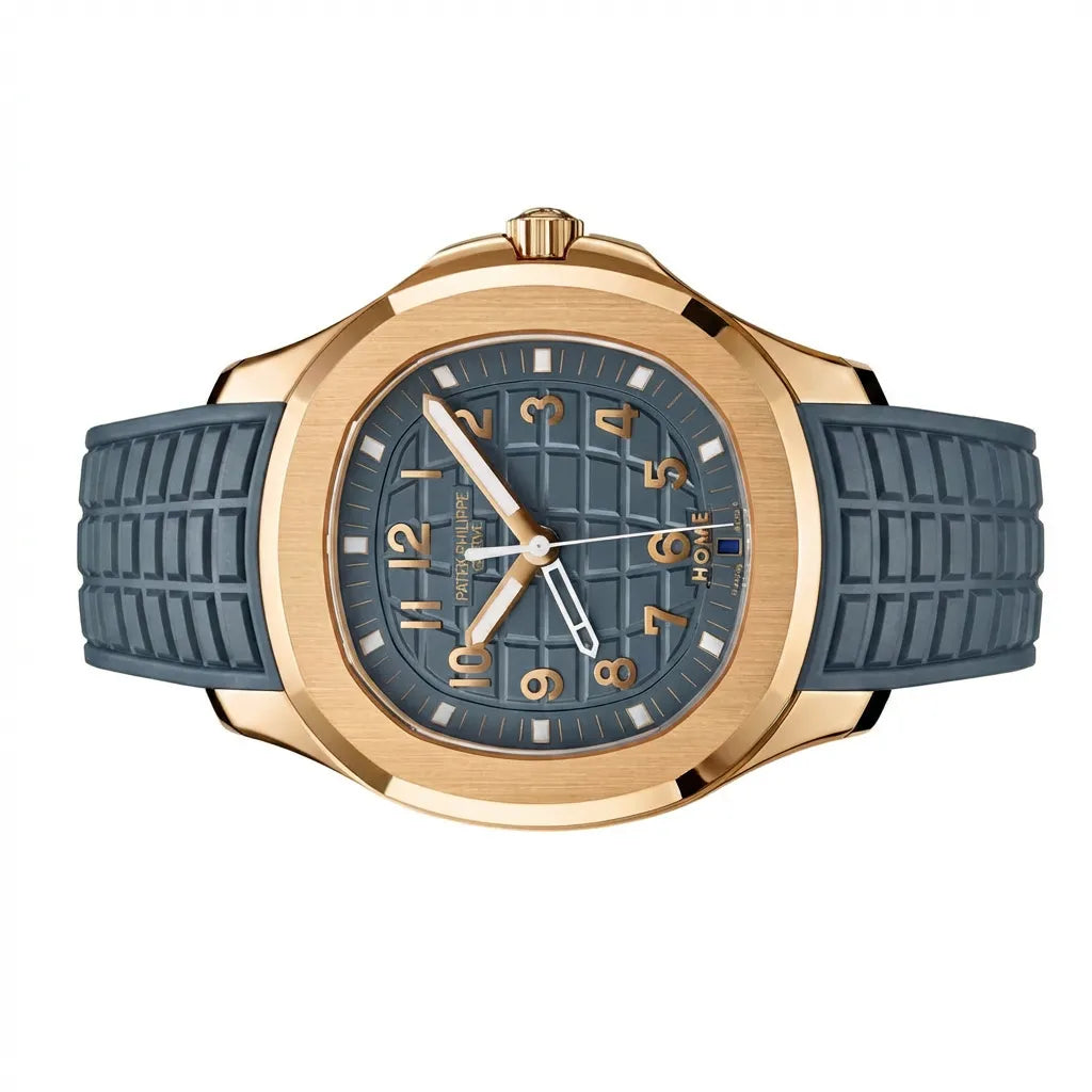 PP Blue Gray Dial Rose Tone Watch