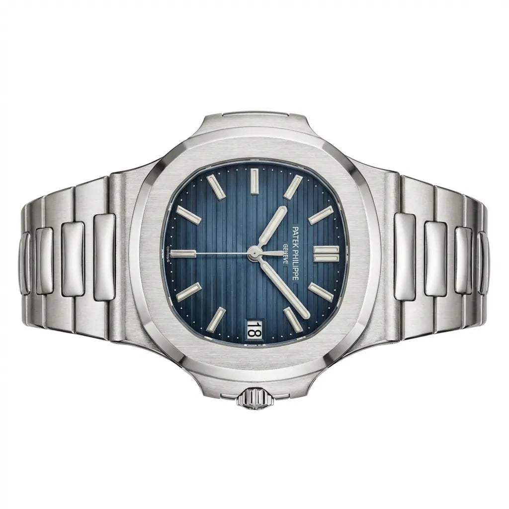 PP Blue Horizontal Dial Stainless Steel Bracelet Watch