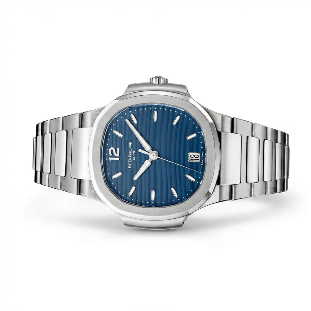 PP Blue Wave Dial Stainless Steel Bracelet Watch