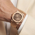PP Brown Horizontal Dial Rose Tone Bracelet Watch