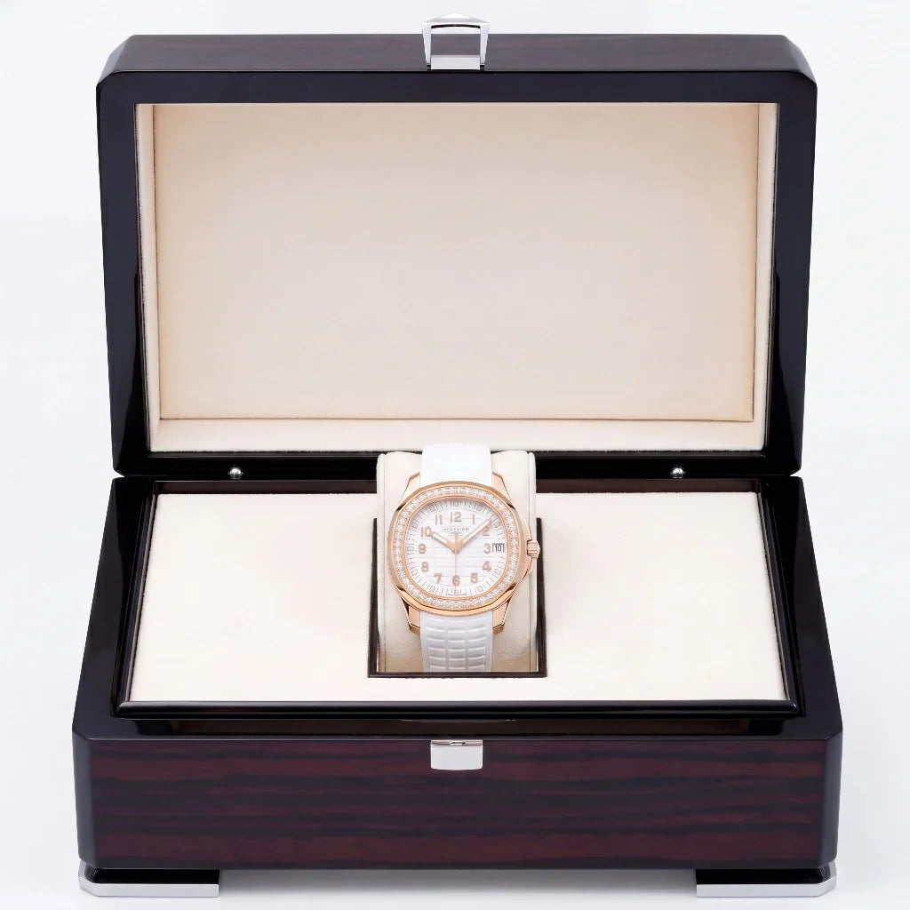 PP White Dial Stone Set Rose Tone Watch