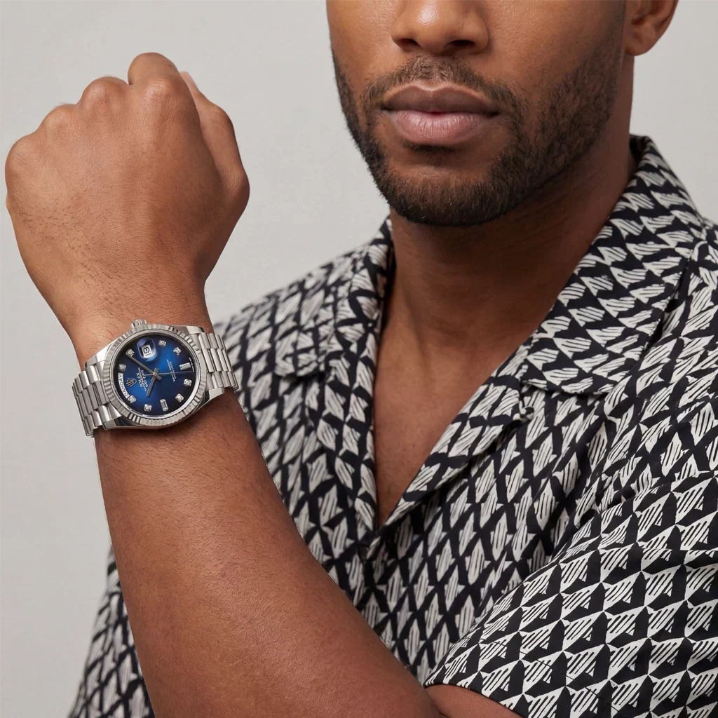 President Day-Date Blue Dial Mens Watch