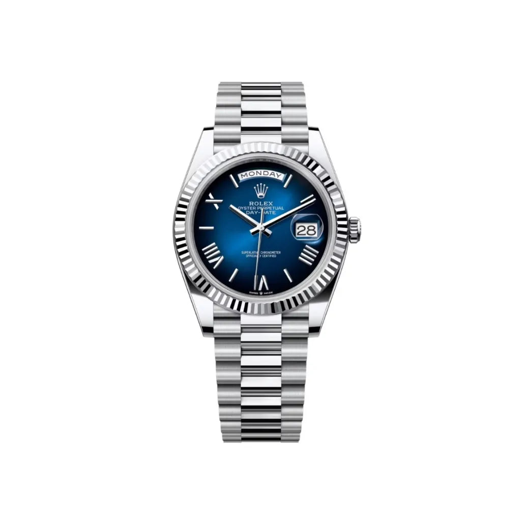 President Day-Date Blue Dial Platinum Watch