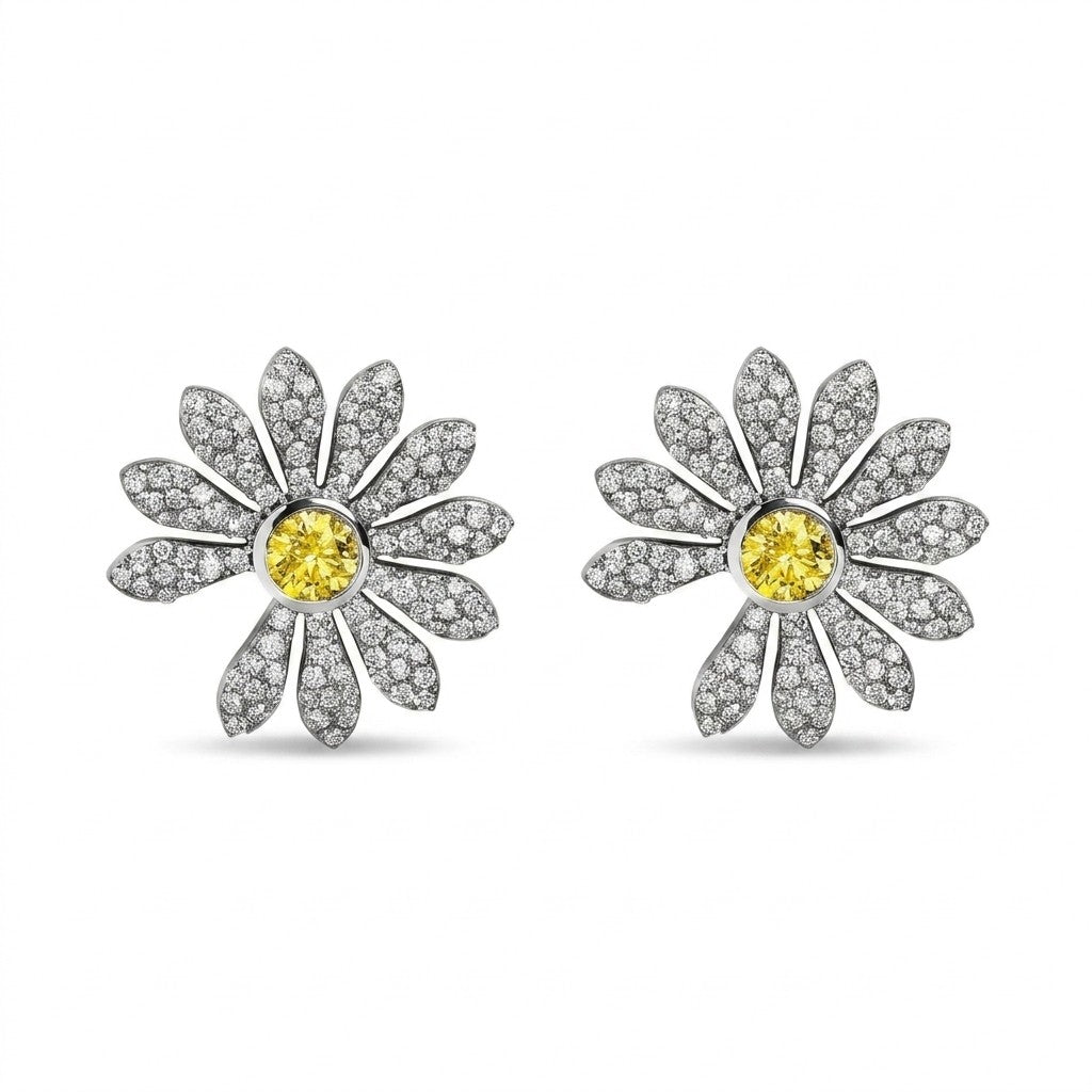 Daisy Pavé Radiance Stud Earrings Peaceminusone Inspired