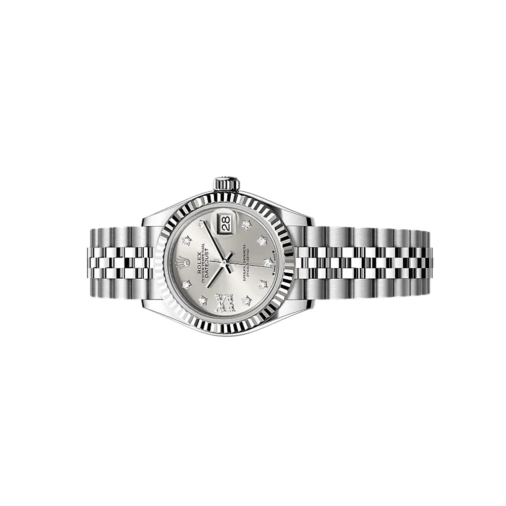 Refined Automatic Men’s Watch With Fluted Bezel And Diamond Dial