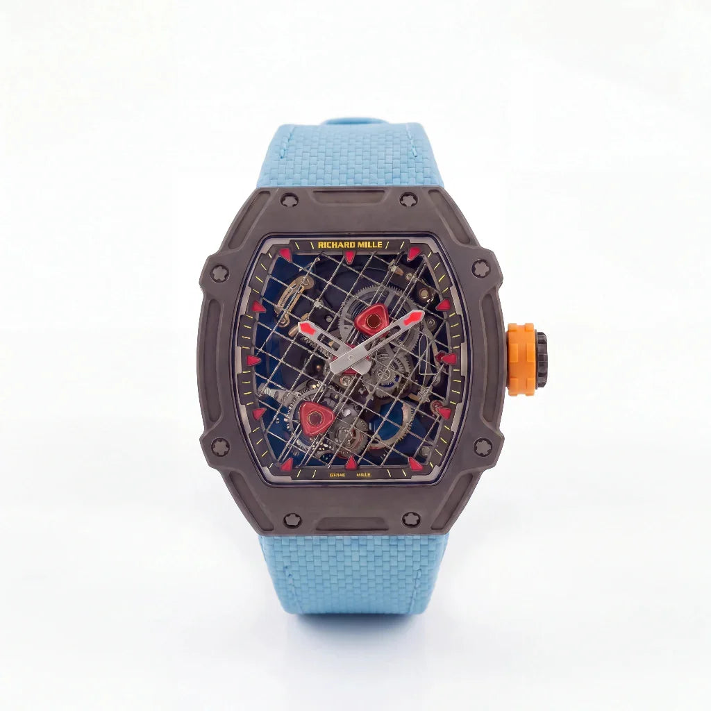 RM Brown Grid Dial Watch
