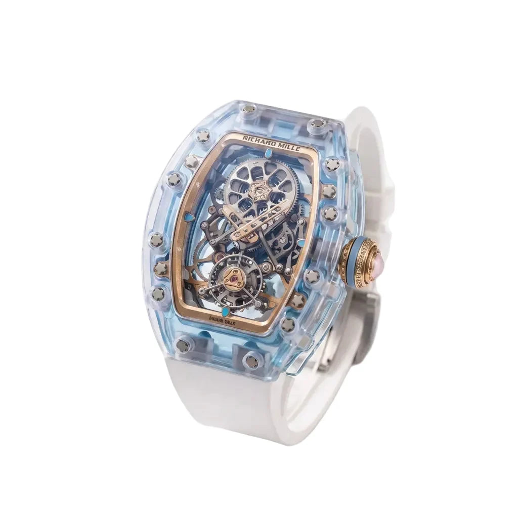 RM Clear Blue Skeleton Watch