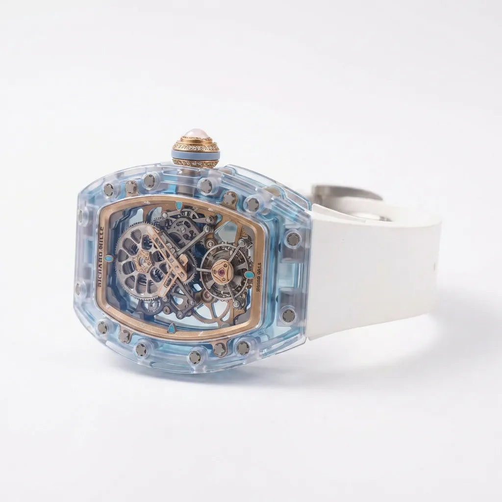 RM Clear Blue Skeleton Watch