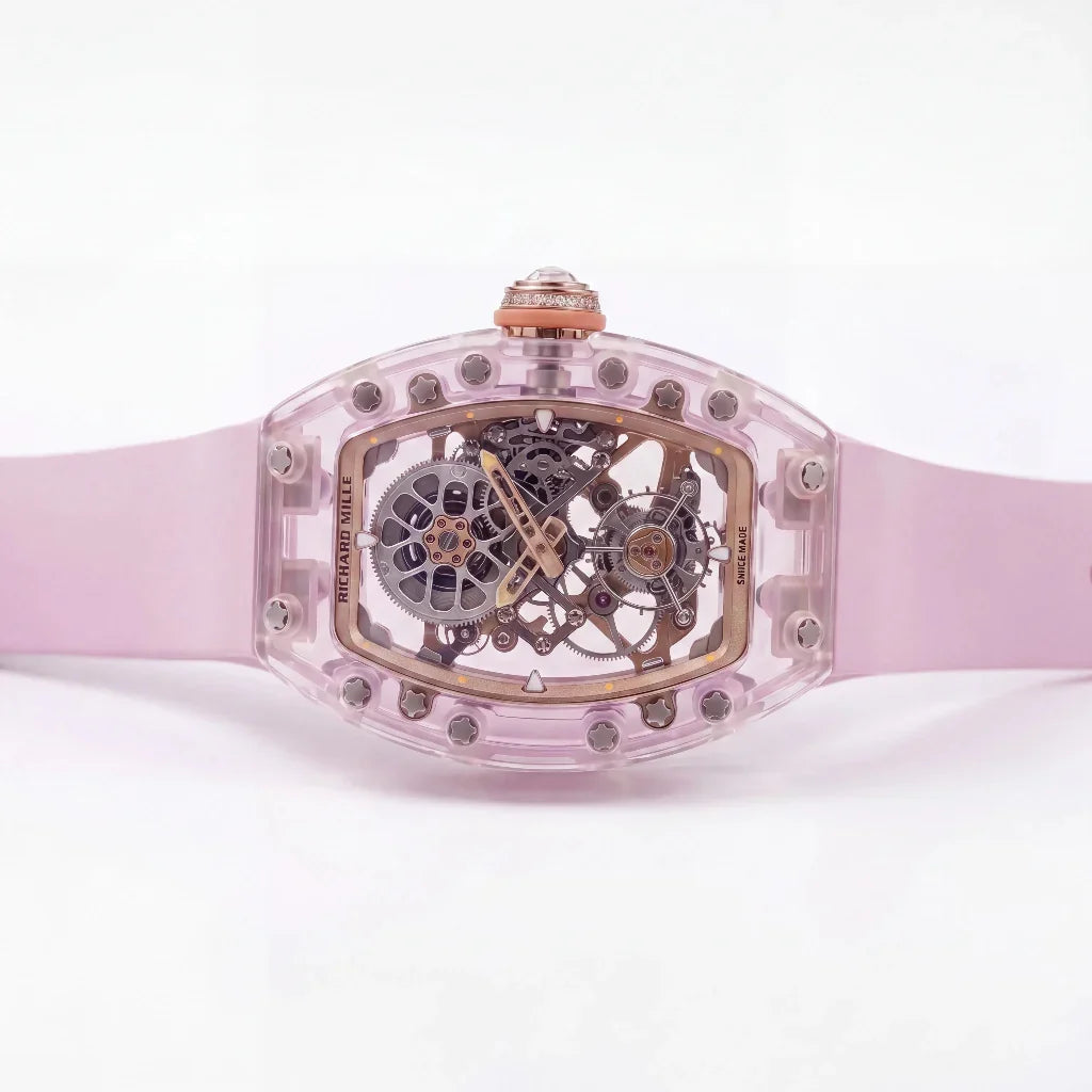 RM Lilac-Pink Frame Skeleton Watch