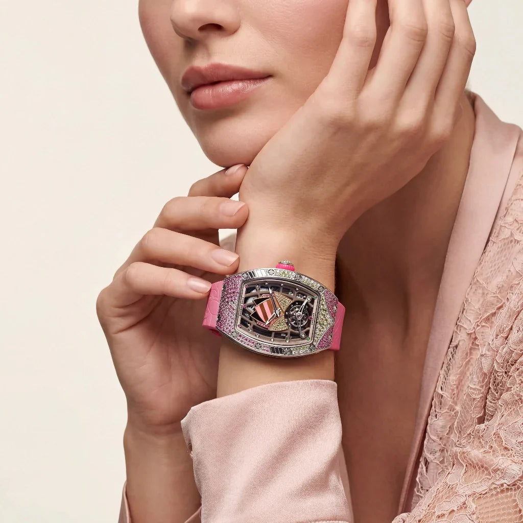 RM Pink Multicolor Stone Set Watch