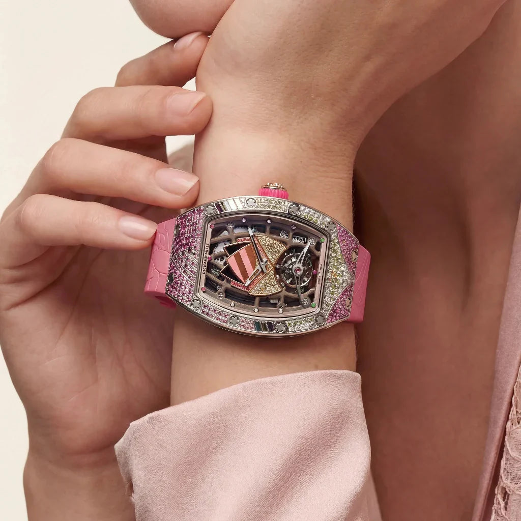 RM Pink Multicolor Stone Set Watch